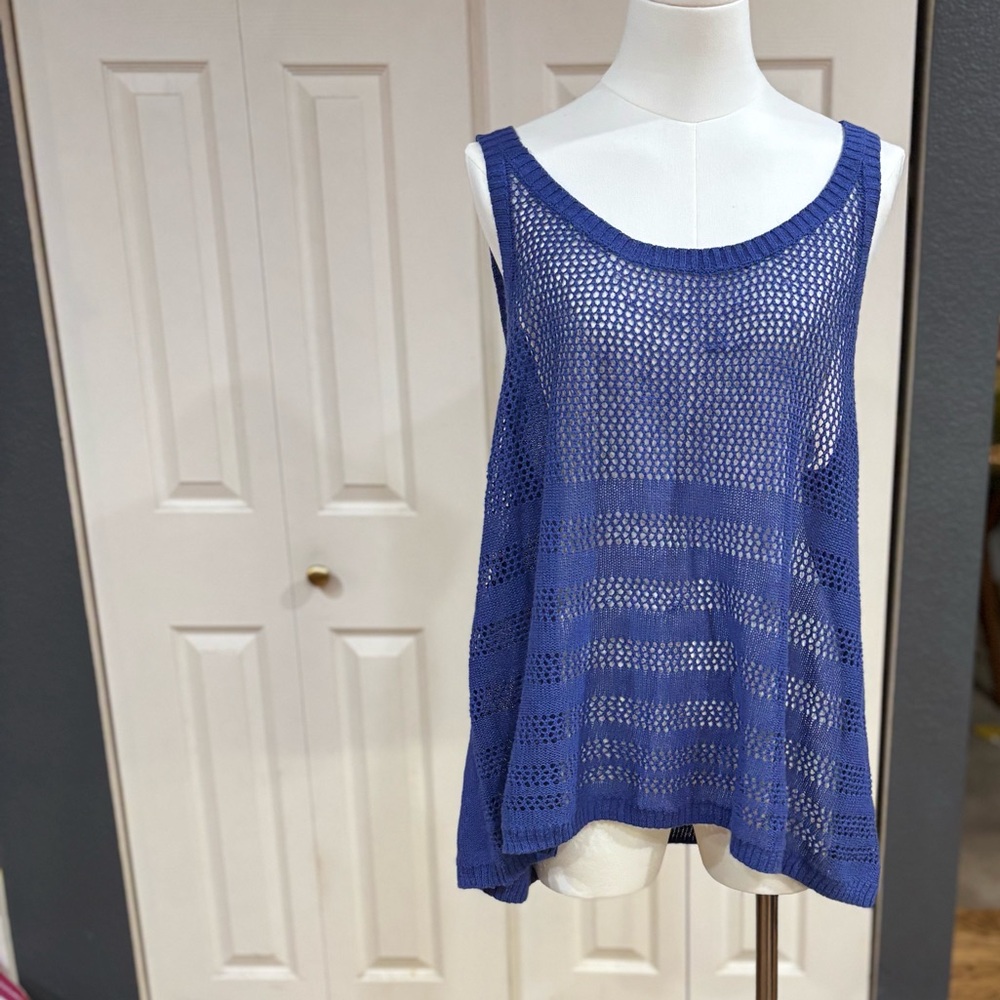 🚨$5🚨 MOSSIMO - Knit mesh/lace sweater vest, tank, tunic, crochet, coverup